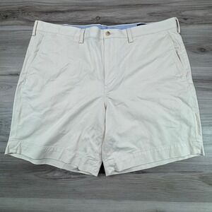 Polo Ralph Lauren Mens 42 Cream Beige Stretch Straight Fit Chino Shorts 8 Inseam